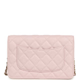 Chanel Wallet On Chain WOC Light Pink Caviar Light Gold Hardware - Thumbnail View 4