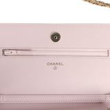 Chanel Wallet On Chain WOC Light Pink Caviar Light Gold Hardware - Thumbnail View 8