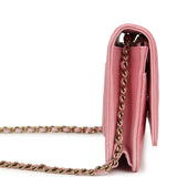 Chanel Classic Wallet On Chain Ombre Pink Shiny Goatskin Light Gold Hardware - Thumbnail View 3