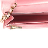 Chanel Classic Wallet On Chain Ombre Pink Shiny Goatskin Light Gold Hardware - Thumbnail View 9