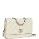 Chanel Wallet On Chain WOC White Shiny Caviar Light Gold Hardware - Thumbnail View 2