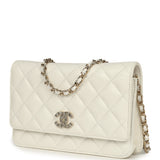 Chanel Wallet On Chain WOC White Shiny Caviar Light Gold Hardware - Thumbnail View 5