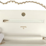 Chanel Wallet On Chain WOC White Shiny Caviar Light Gold Hardware - Thumbnail View 9