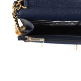 Chanel "Twist Your Buttons" Wallet On Chain WOC Navy Blue Shiny Caviar Antique Gold Hardware - Thumbnail View 12