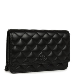Chanel Classic Wallet On Chain WOC SO Black Lambskin Black Hardware