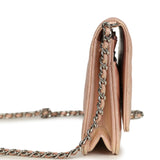 Pre-owned Chanel Classic Wallet On Chain Pink Iridescent Calfskin Silver Hardware - Thumbnail View 3