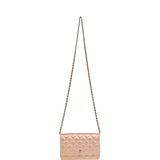 Pre-owned Chanel Classic Wallet On Chain Pink Iridescent Calfskin Silver Hardware - Thumbnail View 7