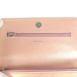 Pre-owned Chanel Classic Wallet On Chain Pink Iridescent Calfskin Silver Hardware - Thumbnail View 8