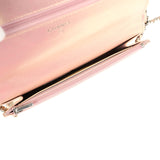Pre-owned Chanel Classic Wallet On Chain Pink Iridescent Calfskin Silver Hardware - Thumbnail View 9