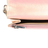 Pre-owned Chanel Classic Wallet On Chain Pink Iridescent Calfskin Silver Hardware - Thumbnail View 10