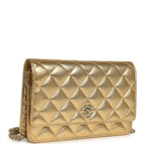 Chanel Classic Wallet On Chain WOC Gold Metallic Caviar Light Gold Hardware - Thumbnail View 2