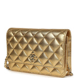 Chanel Classic Wallet On Chain WOC Gold Metallic Caviar Light Gold Hardware - Thumbnail View 5