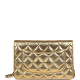 Chanel Classic Wallet On Chain WOC Gold Metallic Caviar Light Gold Hardware - Thumbnail View 4