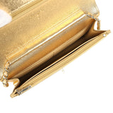 Chanel Classic Wallet On Chain WOC Gold Metallic Caviar Light Gold Hardware - Thumbnail View 9