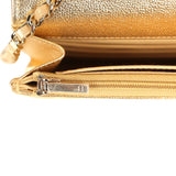 Chanel Classic Wallet On Chain WOC Gold Metallic Caviar Light Gold Hardware - Thumbnail View 10