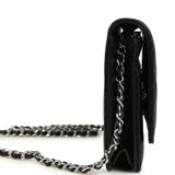 Chanel Wallet On Chain WOC Black Lamsbkin Silver Hardware - Thumbnail View 3