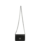 Chanel Wallet On Chain WOC Black Lamsbkin Silver Hardware - Thumbnail View 7