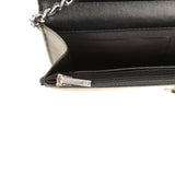 Chanel Wallet On Chain WOC Black Lamsbkin Silver Hardware - Thumbnail View 10