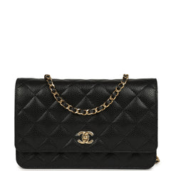 Chanel Wallet On Chain WOC Black Caviar Gold Hardware