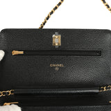 Chanel Wallet On Chain WOC Black Caviar Gold Hardware - Thumbnail View 8