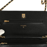Chanel Wallet On Chain WOC Black Caviar Gold Hardware - Thumbnail View 8