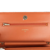 Pre-owned Chanel Classic Wallet On Chain Orange Patent Leather Light Gold Hardware - Thumbnail View 8