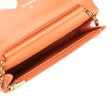 Pre-owned Chanel Classic Wallet On Chain Orange Patent Leather Light Gold Hardware - Thumbnail View 9