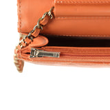 Pre-owned Chanel Classic Wallet On Chain Orange Patent Leather Light Gold Hardware - Thumbnail View 10