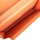 Pre-owned Chanel Classic Wallet On Chain Orange Patent Leather Light Gold Hardware - Thumbnail View 11