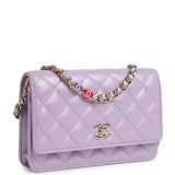 Chanel Wallet On Chain WOC Light Purple Shiny Lambskin Light Gold Hardware - Thumbnail View 2