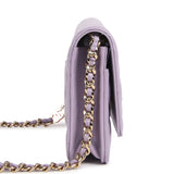 Chanel Wallet On Chain WOC Light Purple Shiny Lambskin Light Gold Hardware - Thumbnail View 3