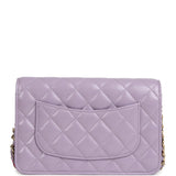 Chanel Wallet On Chain WOC Light Purple Shiny Lambskin Light Gold Hardware - Thumbnail View 4