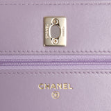 Chanel Wallet On Chain WOC Light Purple Shiny Lambskin Light Gold Hardware - Thumbnail View 9