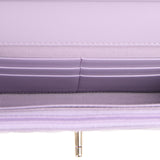 Chanel Wallet On Chain WOC Light Purple Shiny Lambskin Light Gold Hardware - Thumbnail View 10