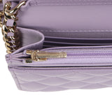 Chanel Wallet On Chain WOC Light Purple Shiny Lambskin Light Gold Hardware - Thumbnail View 11