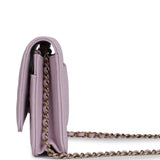 Chanel Classic Wallet On Chain WOC Light Purple Caviar Light Gold Hardware - Thumbnail View 3