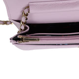 Chanel Classic Wallet On Chain WOC Light Purple Caviar Light Gold Hardware - Thumbnail View 10