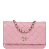 Chanel Classic Wallet On Chain WOC Pink Caviar Light Gold Hardware - Thumbnail View 1