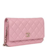 Chanel Classic Wallet On Chain WOC Pink Caviar Light Gold Hardware - Thumbnail View 2