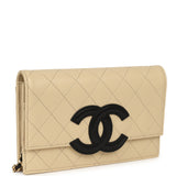 Chanel "Neo Filigree" Wallet on Chain WOC Beige, Black Grained Calfskin Gold Hardware - Thumbnail View 2