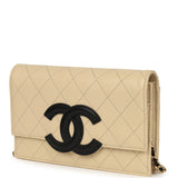 Chanel "Neo Filigree" Wallet on Chain WOC Beige, Black Grained Calfskin Gold Hardware - Thumbnail View 5