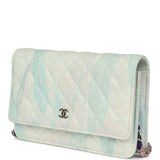 Chanel "Jungle Jeans" Wallet on Chain Light Blue, Multicolor Printed Denim Silver Hardware - Thumbnail View 5