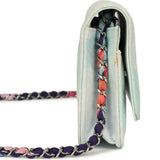 Chanel "Jungle Jeans" Wallet on Chain Light Blue, Multicolor Printed Denim Silver Hardware - Thumbnail View 3