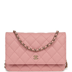 Chanel Classic Wallet On Chain WOC Pink Caviar Light Gold Hardware