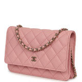 Chanel Classic Wallet On Chain WOC Pink Caviar Light Gold Hardware - Thumbnail View 5