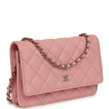 Chanel Classic Wallet On Chain WOC Pink Caviar Light Gold Hardware - Thumbnail View 2