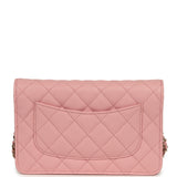 Chanel Classic Wallet On Chain WOC Pink Caviar Light Gold Hardware - Thumbnail View 4