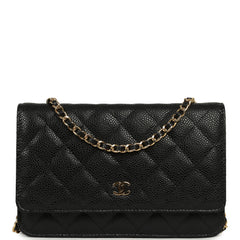 Chanel Classic Wallet On Chain WOC Black Caviar Gold Hardware