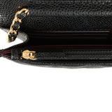 Chanel Classic Wallet On Chain WOC Black Caviar Gold Hardware - Thumbnail View 9