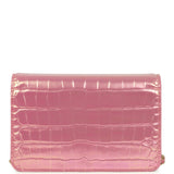 Chanel Wallet on Chain WOC Pink Iridescent Croc Embossed Calfskin Gold Hardware - Thumbnail View 4
